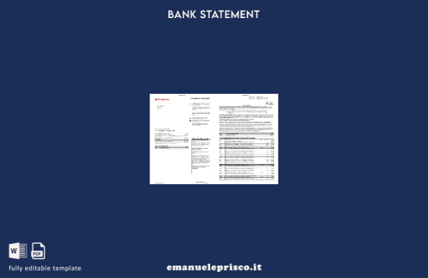stile verificato Pagine di parole dell'estratto conto bancario del Regno Unito S